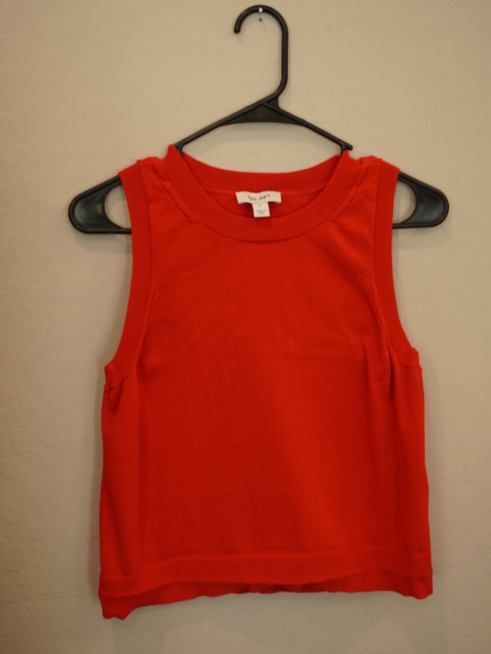 Sleeveless Red Knit Tank Top for Women - Picture 2 of 5